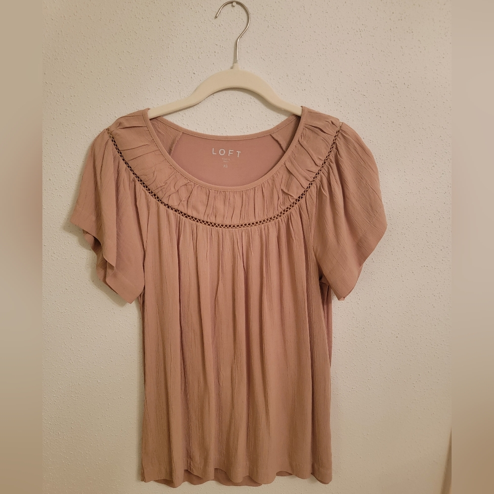 Ann Taylor Loft Flutter Sleeve top blouse